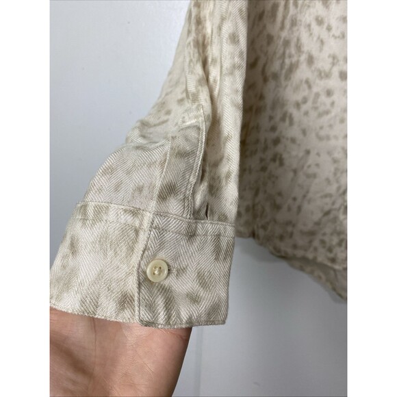 Rails Womens Button Down Shirt Size M Hunter Ivory Ikat Tan Long Sleeve Soft - Picture 6 of 13